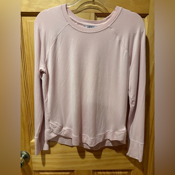 Athleta Sweatshirt Women's M light Pink Mindset Crewneck Super Soft Criss Cross - Picture 1 of 11